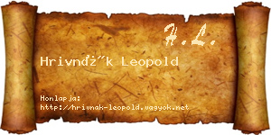 Hrivnák Leopold névjegykártya
